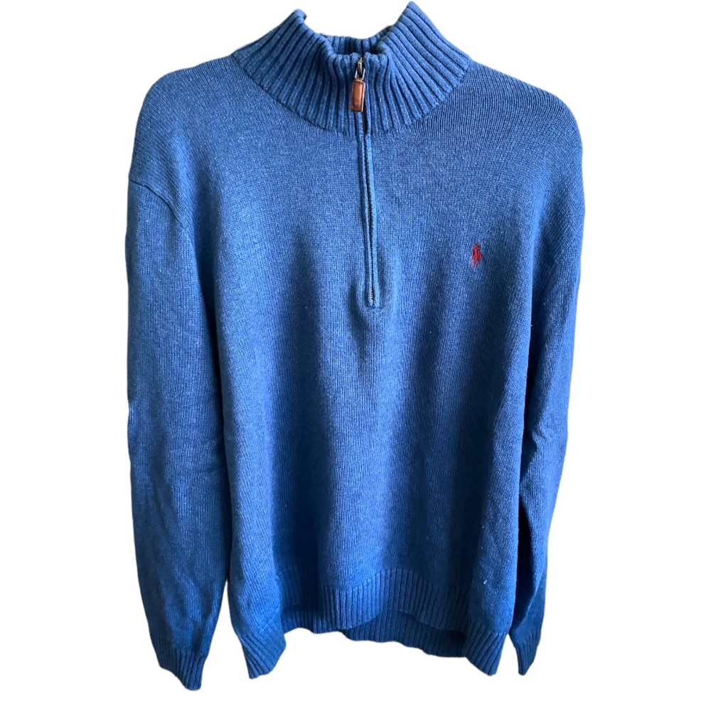 Ralph Lauren Polo Cotton Mesh Quarter-Zip Sweater